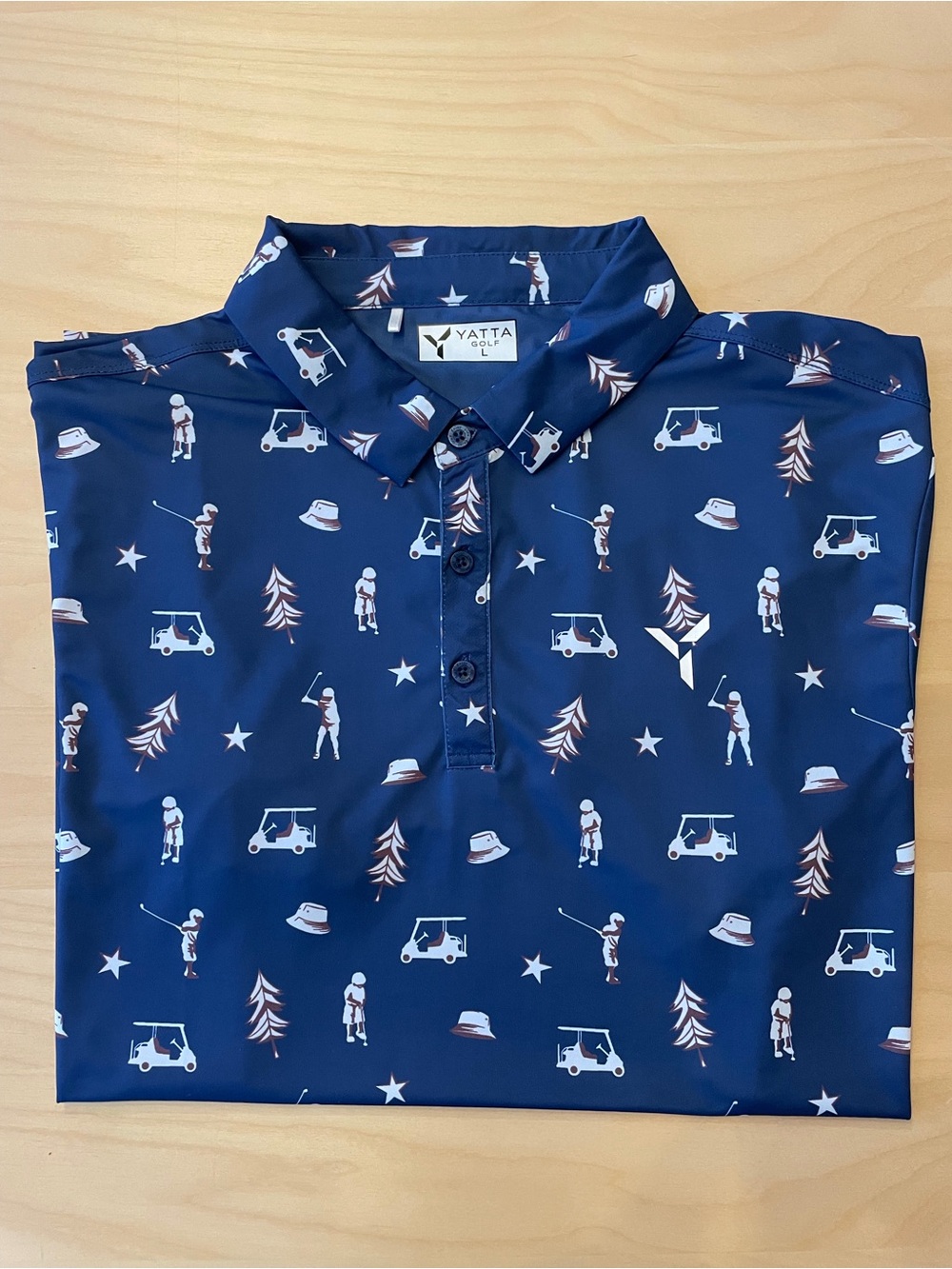 Yatta Golf Men's Navy Printed Polo